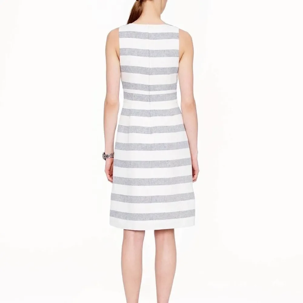 J. Crew Striped Basket Weave Dress